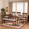 Baxton Studio Andor Grey Upholstered and Walnut Wood 6-Piece Dining Set 169-9874-10920-10520 - alternate 6
